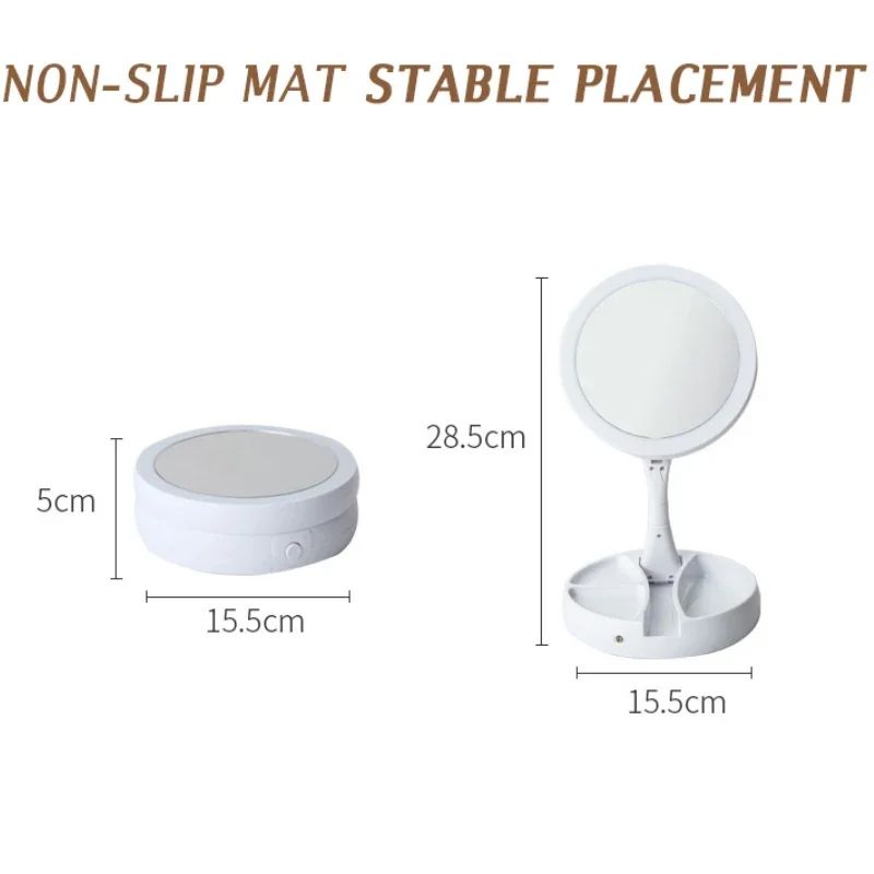 LINDO espelho com Led, Zoom e guarda objetos.