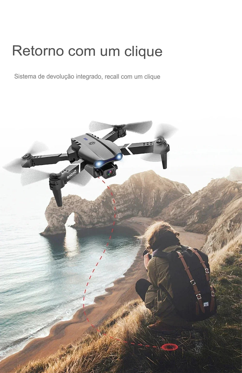 E99 PRO Drone quadcopter alça de controle remoto quatro eixos aeronaves HD 6k fotografia UAV fixação de altitude helicóptero brinquedos