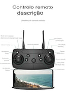 E99 PRO Drone quadcopter alça de controle remoto quatro eixos aeronaves HD 6k fotografia UAV fixação de altitude helicóptero brinquedos