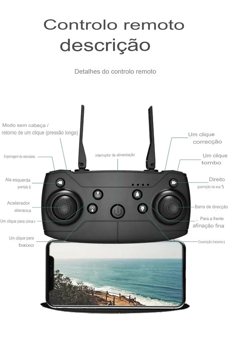 E99 PRO Drone quadcopter alça de controle remoto quatro eixos aeronaves HD 6k fotografia UAV fixação de altitude helicóptero brinquedos