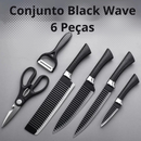 Brasil 6 PCs Conjunto de ferramentas Black WAVE FACAS, Conjunto de facas de aço inoxidável Faca de chef Faca de frutas