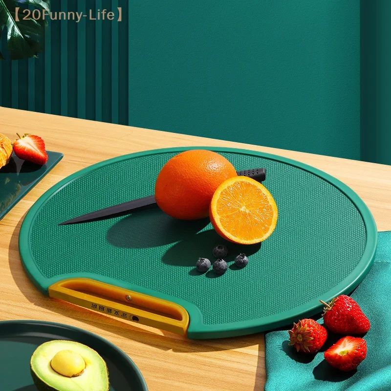 LINDA Tábua de corte alimentar, antibacteriana e resistente a mofo, painel circular de plástico