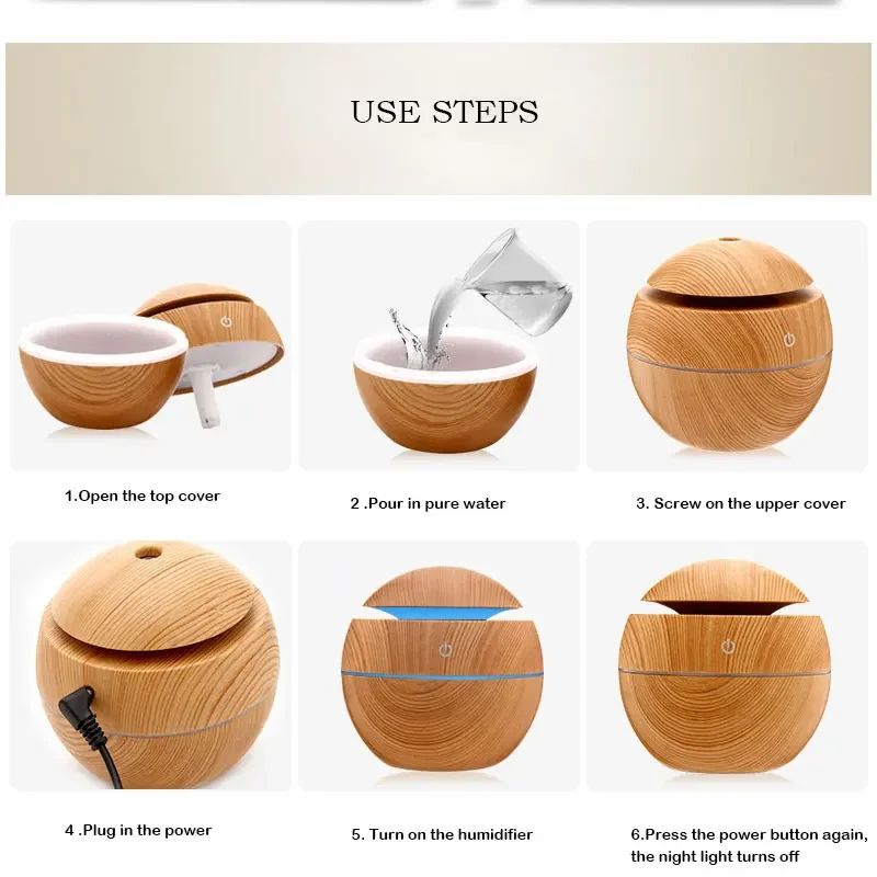 Umidificador e Aromatizador Difusor de Óleos Essenciais UBS