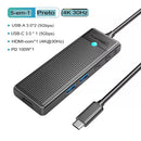 Orico tipo c docking station hub para 4k60hz hdmi-adaptador usb 3.0 rj45 pd100w carga para macbook pro acessórios para portátil