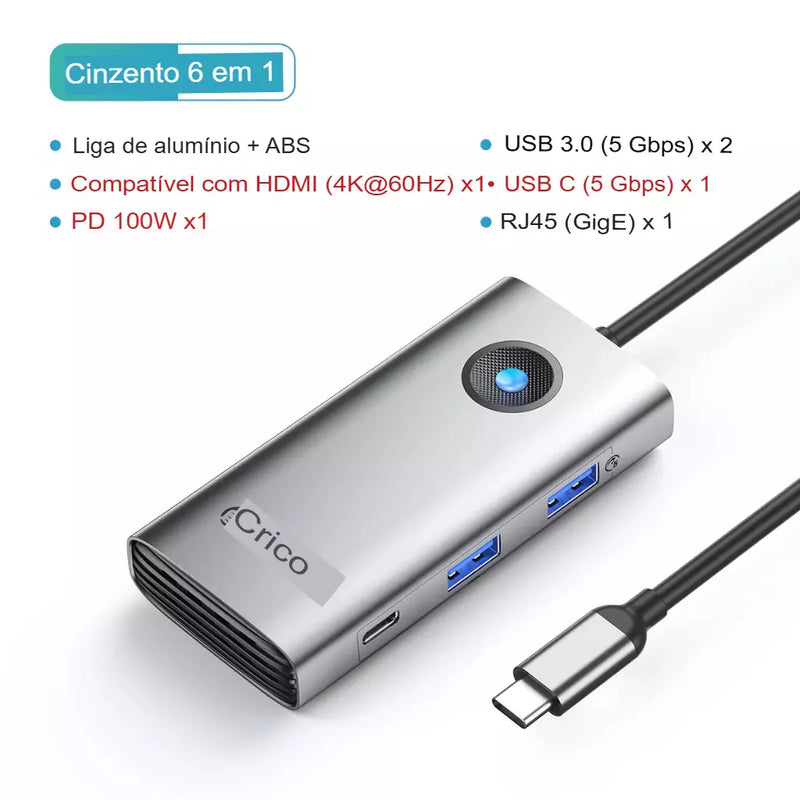 Orico tipo c docking station hub para 4k60hz hdmi-adaptador usb 3.0 rj45 pd100w carga para macbook pro acessórios para portátil