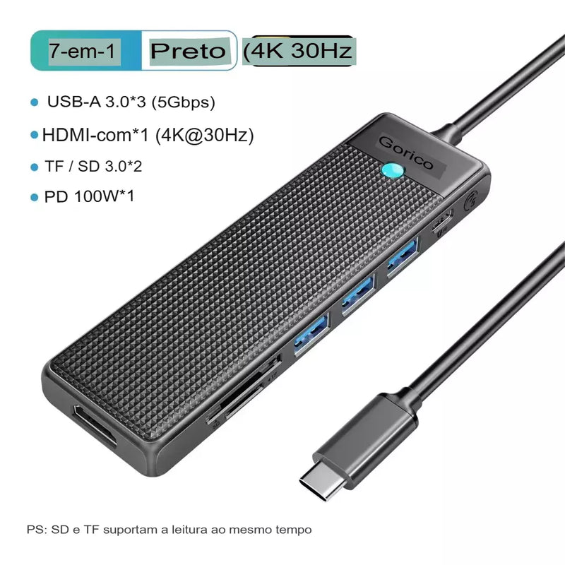Orico tipo c docking station hub para 4k60hz hdmi-adaptador usb 3.0 rj45 pd100w carga para macbook pro acessórios para portátil