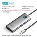 Orico tipo c docking station hub para 4k60hz hdmi-adaptador usb 3.0 rj45 pd100w carga para macbook pro acessórios para portátil