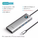 Orico tipo c docking station hub para 4k60hz hdmi-adaptador usb 3.0 rj45 pd100w carga para macbook pro acessórios para portátil