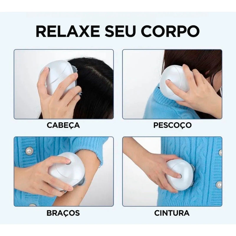 Pequeno Massageador Elétrico para couro cabeludo, ombro, pescoço. Os Pets adoram também.