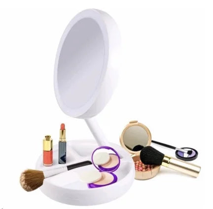 LINDO espelho com Led, Zoom e guarda objetos.