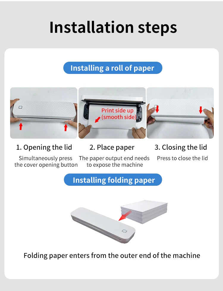 Impressora térmica portátil sem tinta a4, bluetooth, pdf, excel, palavra, documento, máquina de impressão, rolo de papel para escritório, trabalho, casa, escola