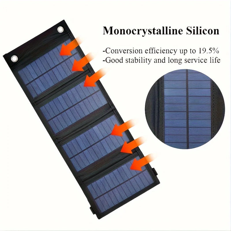 1pc USB Painel Solar Dobrável Portátil Flexível Pequeno À Prova D'Água 5V Painéis Solares Dobráveis Células Para Carregador de Bateria de Celular