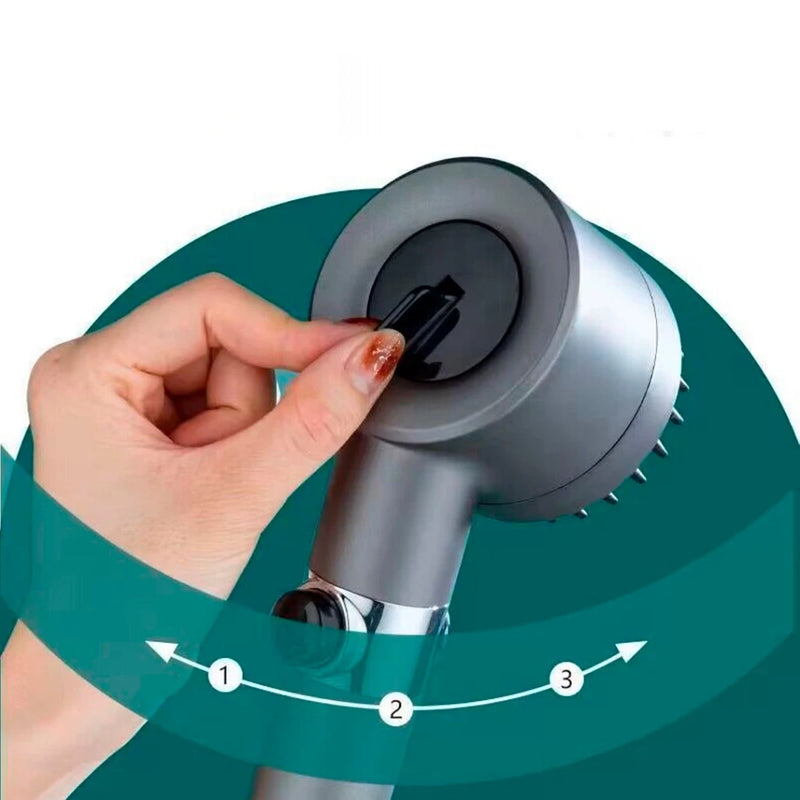 Chuveiro com ótima pressão e 3 modos, escova de massagem com filtro de spray ajustável,