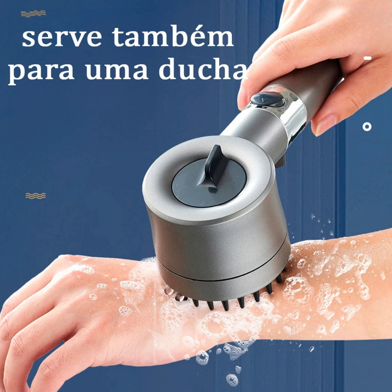 Chuveiro com ótima pressão e 3 modos, escova de massagem com filtro de spray ajustável,