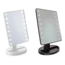 LINDA Mesa de maquiagem com 16 LEDs, espelho quadrado, rotação, tela sensível ao toque, iluminação prática, ajustável, moderna, funcional,