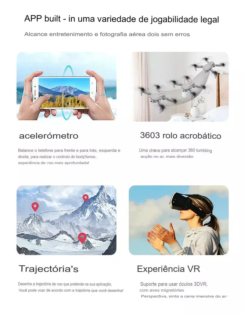 2025 novo e88 wifi fpv drone quadcopter com grande angular hd 4k câmera altura segurar rc dobrável quadcopter drones uav presentes brinquedos