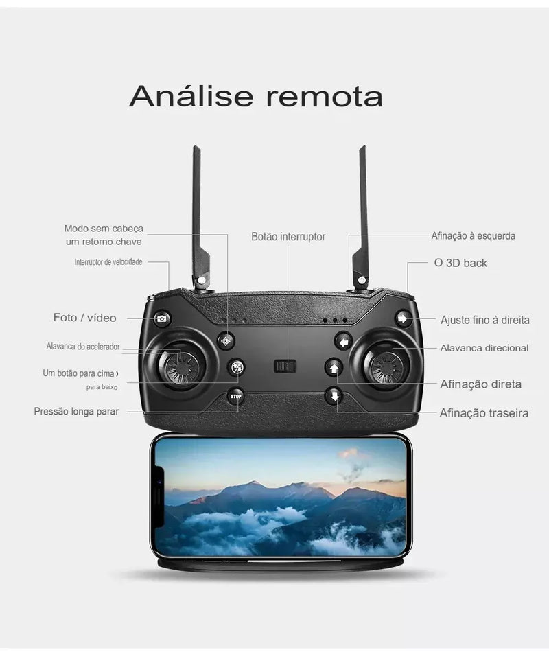 2025 novo e88 wifi fpv drone quadcopter com grande angular hd 4k câmera altura segurar rc dobrável quadcopter drones uav presentes brinquedos