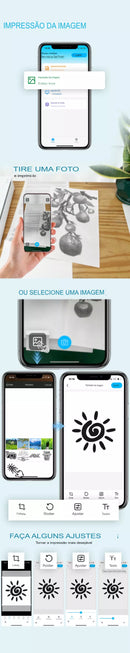 Impressora térmica portátil sem tinta a4, bluetooth, pdf, excel, palavra, documento, máquina de impressão, rolo de papel para escritório, trabalho, casa, escola