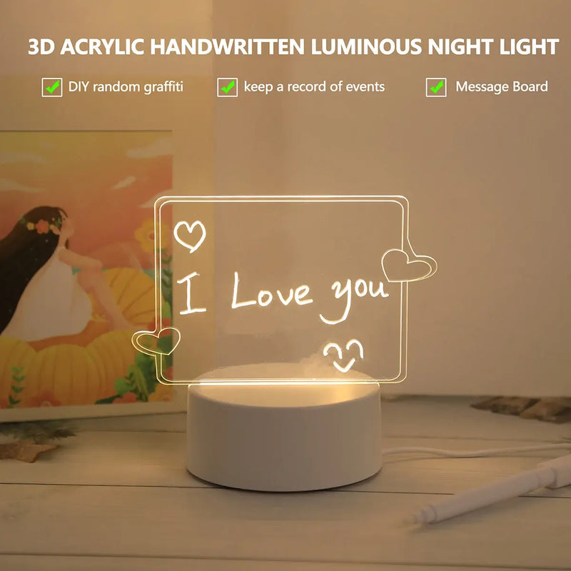 USB Criativa!  3D com luz noturna apagável e luminosa USB, linda decoração de quarto e presente.