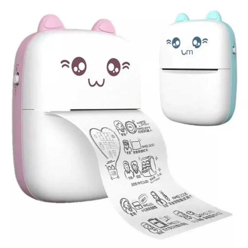 Mini Impressora Térmica Portátil Desenho Animado Foto Impressora De Impressão Sem Fio Para Android Ios