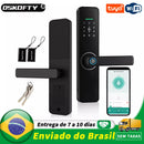 Do Brasil fechadura eletronico digital casa inteligente fechadura digital biometrica tuya wifi cofre eletronico digital Cor prata