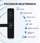 Do Brasil fechadura eletronico digital casa inteligente fechadura digital biometrica tuya wifi cofre eletronico digital Cor prata