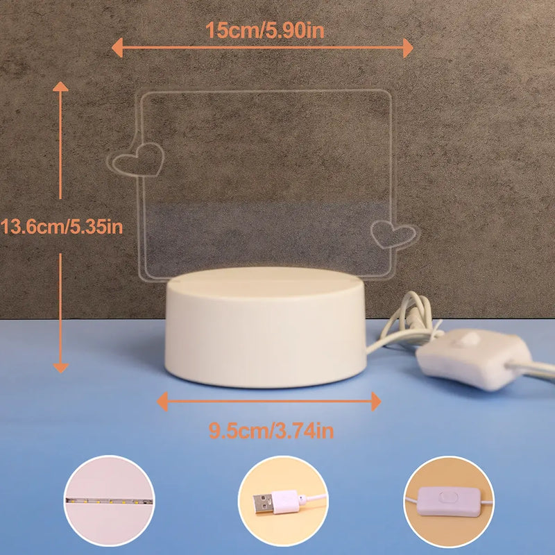 USB Criativa!  3D com luz noturna apagável e luminosa USB, linda decoração de quarto e presente.