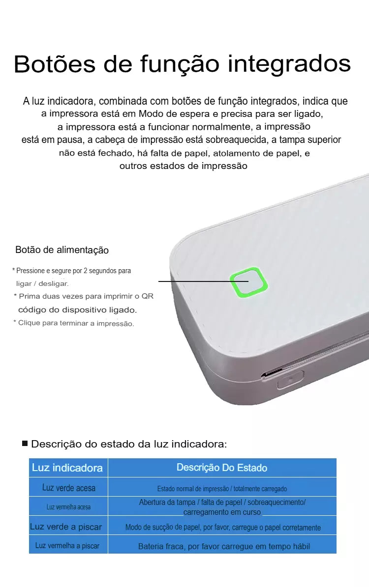 Impressora térmica portátil sem tinta a4, bluetooth, pdf, excel, palavra, documento, máquina de impressão, rolo de papel para escritório, trabalho, casa, escola