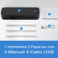 Impressora térmica portátil sem tinta a4, bluetooth, pdf, excel, palavra, documento, máquina de impressão, rolo de papel para escritório, trabalho, casa, escola