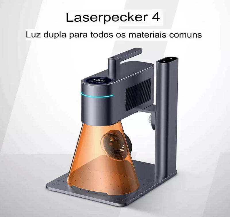 Máquina de gravação a laser LASERPECKER 4 LP4 para todos os materiais Gravador a laser de luz dupla portátil para escultura em metal, madeira e plástico