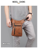 JEEP BULUO - Bolsas multifuncionais masculinas pequenas, transversal em couro rachado, de cintura fashion, JEEP ORIGINAL