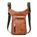 JEEP BULUO - Bolsas multifuncionais masculinas pequenas, transversal em couro rachado, de cintura fashion, JEEP ORIGINAL