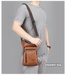 JEEP BULUO - Bolsas multifuncionais masculinas pequenas, transversal em couro rachado, de cintura fashion, JEEP ORIGINAL