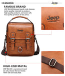 JEEP BULUO LANÇAMENTO!!! -  Bolsas de Negócios Multifuncionais Masculina,  Novas Bolsas de Ombro, Grande Capacidade, de Couro, Carteiro Bolsa Transversal PRODUTO ORIGINAL JEEP.