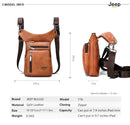 JEEP BULUO - Bolsas multifuncionais masculinas pequenas, transversal em couro rachado, de cintura fashion, JEEP ORIGINAL