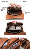 JEEP BULUO - Bolsas multifuncionais masculinas pequenas, transversal em couro rachado, de cintura fashion, JEEP ORIGINAL