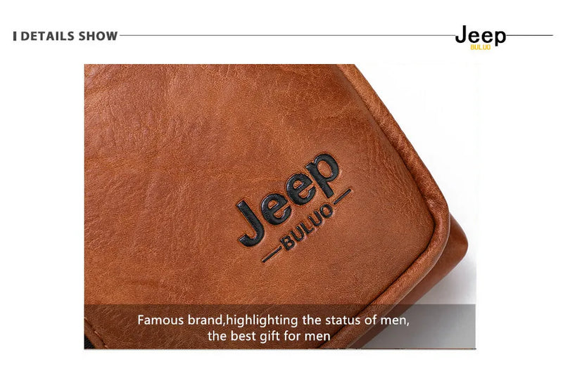 JEEP BULUO - Bolsas multifuncionais masculinas pequenas, transversal em couro rachado, de cintura fashion, JEEP ORIGINAL
