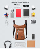 JEEP BULUO - Bolsas multifuncionais masculinas pequenas, transversal em couro rachado, de cintura fashion, JEEP ORIGINAL