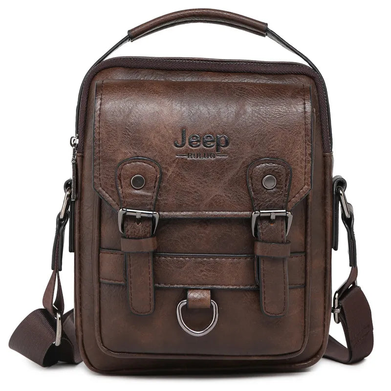 JEEP BULUO LANÇAMENTO!!! -  Bolsas de Negócios Multifuncionais Masculina,  Novas Bolsas de Ombro, Grande Capacidade, de Couro, Carteiro Bolsa Transversal PRODUTO ORIGINAL JEEP.