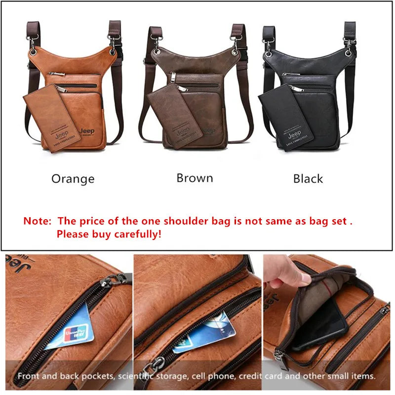 JEEP BULUO - Bolsas multifuncionais masculinas pequenas, transversal em couro rachado, de cintura fashion, JEEP ORIGINAL