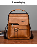 LINDA! EM COURO - Bolsa transversal masculina de COURO DE LUXO, de ombro, de negócios, grande capacidade, bolsa lateral tipo carteiro