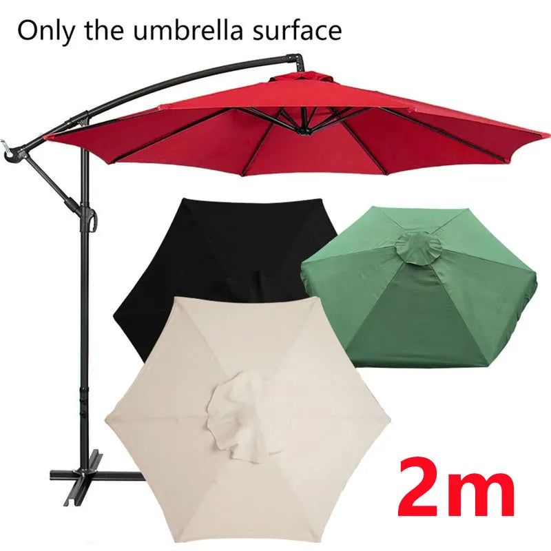 Guarda-chuva de poliéster de 2 m/6,56 pés, tecido de substituição para guarda-chuva de jardim ao ar livre, proteção UV, capa de guarda-chuva à prova de chuva
