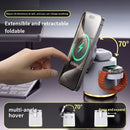 SUPER Qi2 Carregador Sem Fio 3 em 1 Estação de Carregamento Rápido Suporte Dobrável para iPhone 16 15 14 Pro Max Airpods Apple Watch