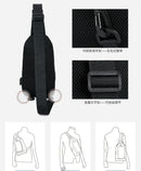 Bolsa de ombro masculina multifuncional antifurto com USB, transversal, transversal, para viagem, bolsa de peito, mochila mensageiro