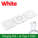 3 em 1 Carregador magnético sem fio Pad Stand dobrável para iPhone 15 14 13 12 11 Apple Watch AirPods 15W Estação de carregamento rápido