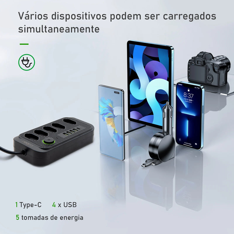 Tomada de extensão, filtro de linha, extensão de energia, soquete USB, plugue, plugue de água, filtro de linha do Brasil, 100-220 V, 10 A