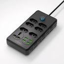 Tomada de extensão, filtro de linha, extensão de energia, soquete USB, plugue, plugue de água, filtro de linha do Brasil, 100-220 V, 10 A