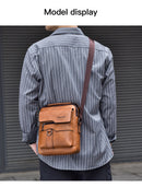 LINDA! EM COURO - Bolsa transversal masculina de COURO DE LUXO, de ombro, de negócios, grande capacidade, bolsa lateral tipo carteiro