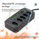 Tomada de extensão, filtro de linha, extensão de energia, soquete USB, plugue, plugue de água, filtro de linha do Brasil, 100-220 V, 10 A