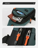 Bolsa de ombro masculina multifuncional antifurto com USB, transversal, transversal, para viagem, bolsa de peito, mochila mensageiro